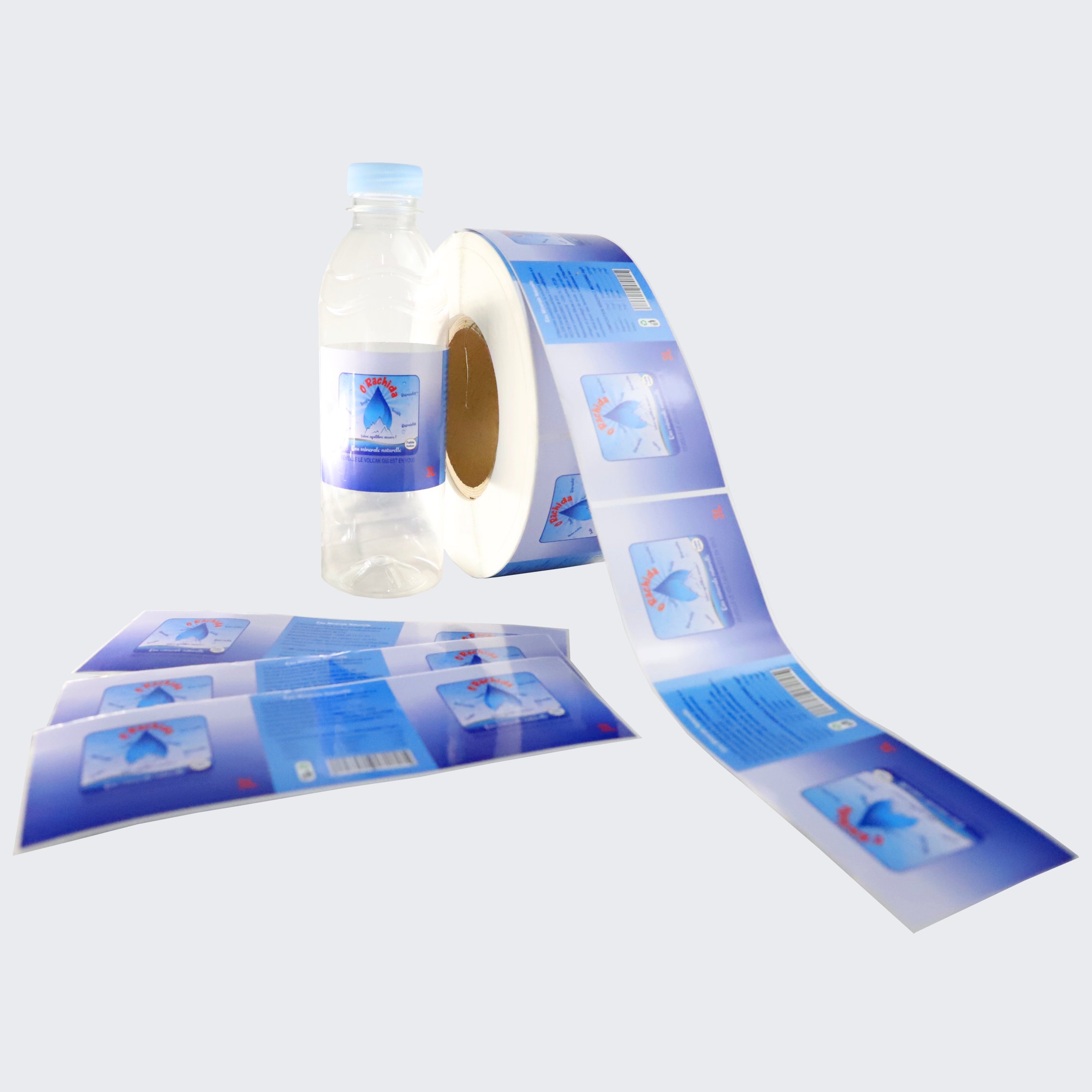 Custom logo printing adhesive water bottle label sticker for water bottle