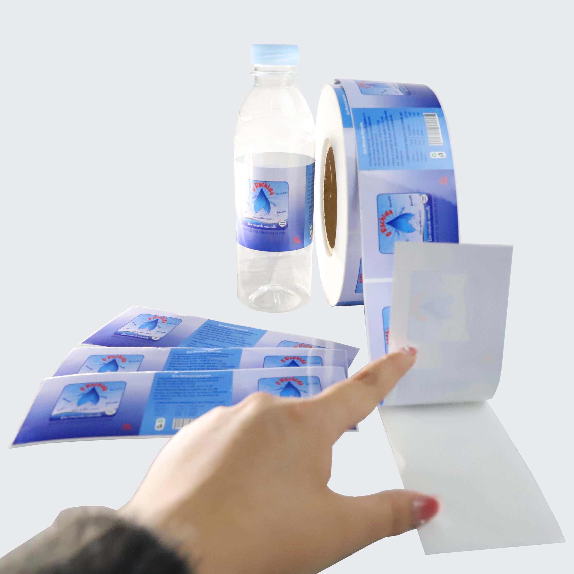 Custom logo printing adhesive water bottle label sticker for water bottle