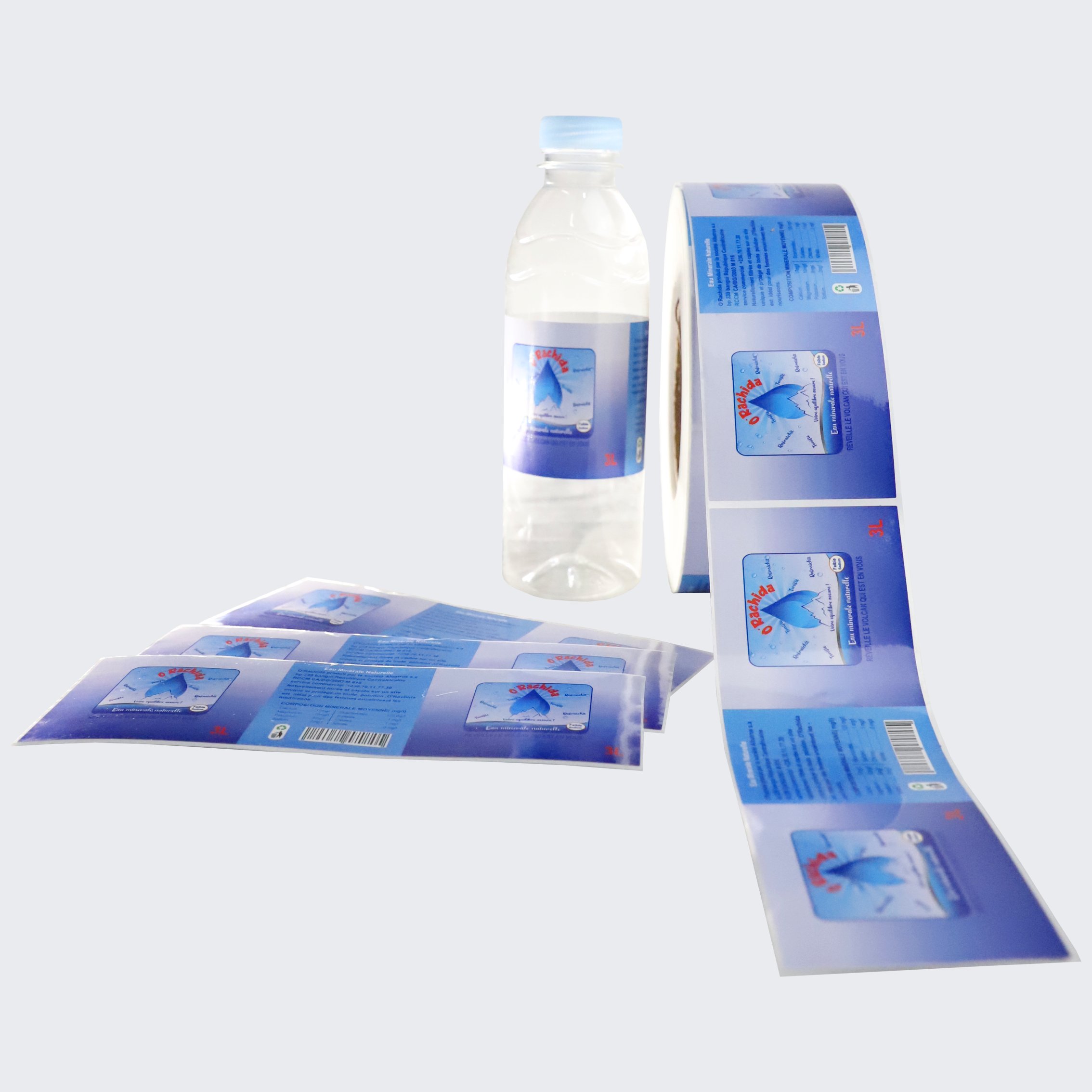 Custom logo printing adhesive water bottle label sticker for water bottle