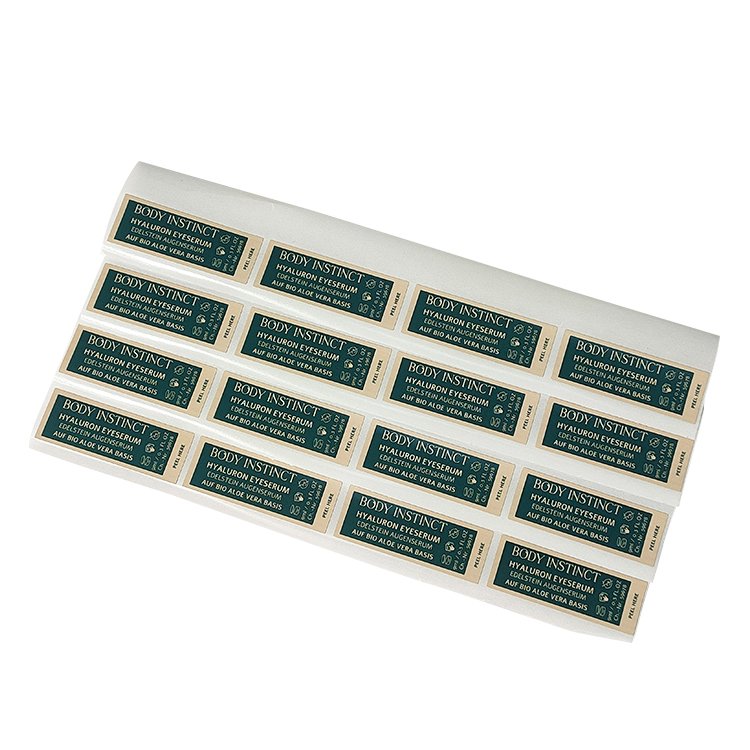 High quality self adhesive double layer pee off stickers for cosmetic custom pee off stickers