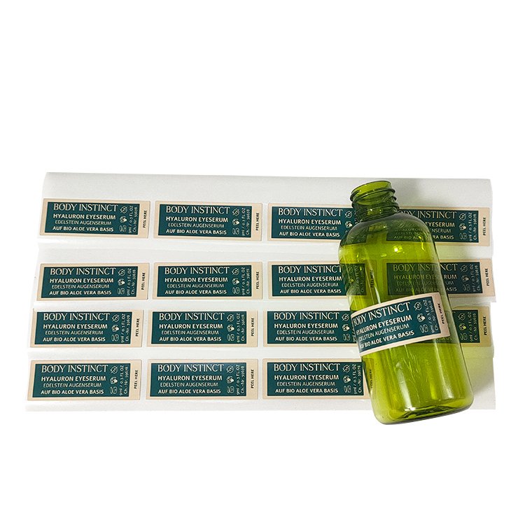 High quality self adhesive double layer pee off stickers for cosmetic custom pee off stickers