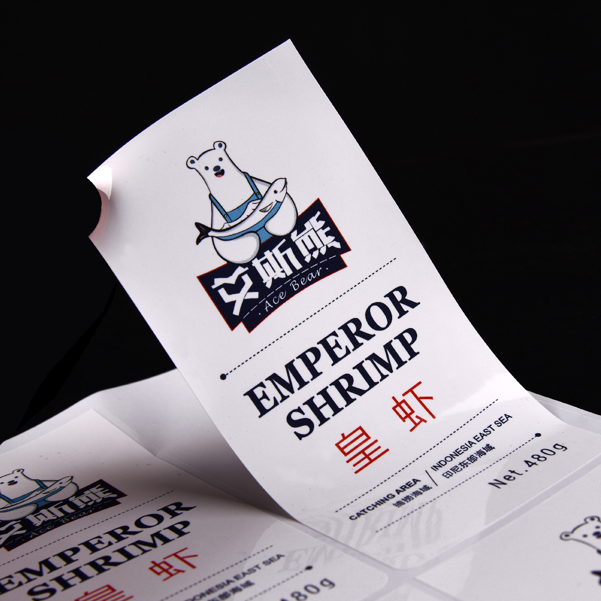 Waterproof Frozen Food Label Sticker Custom Adhesive Vinyl Clear Glass Bottle Labels Roll
