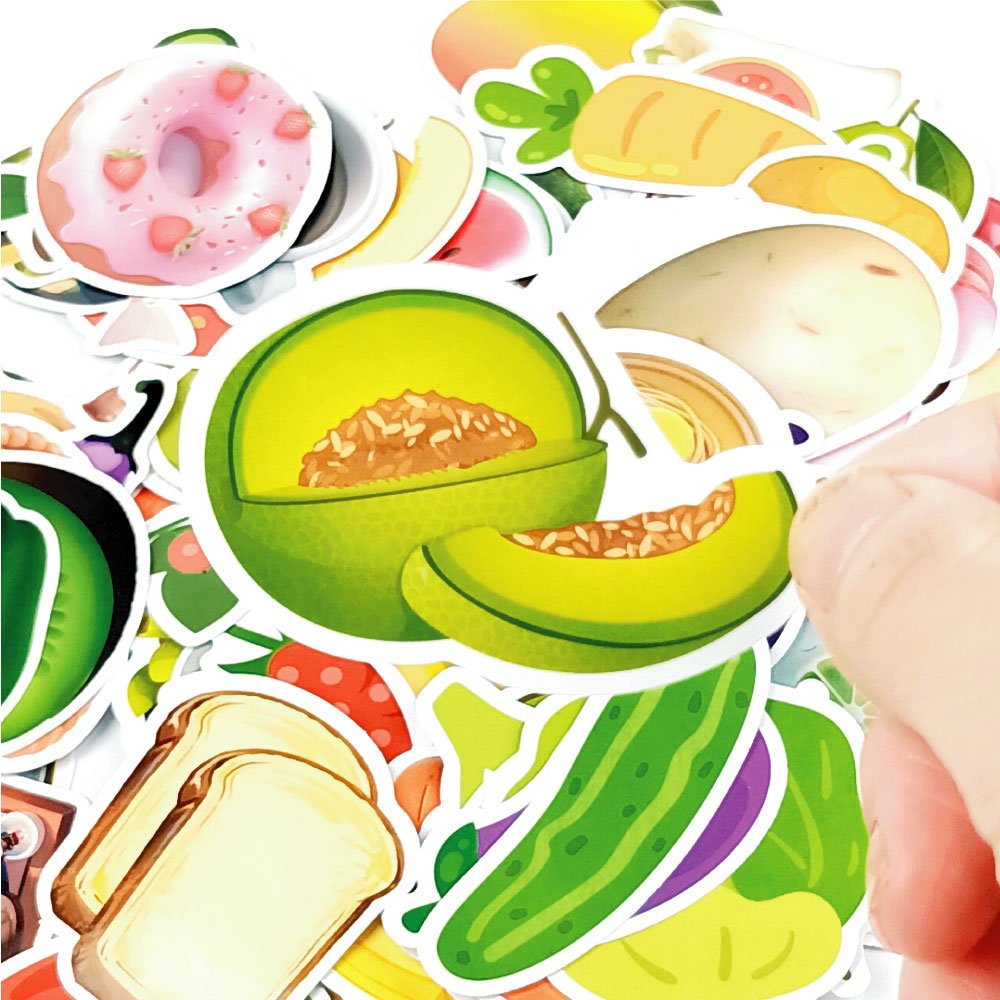 Custom Brand Waterproof Cartoon Die Cut Stickers Adhesive Vinyl Fruit Stickers Printing