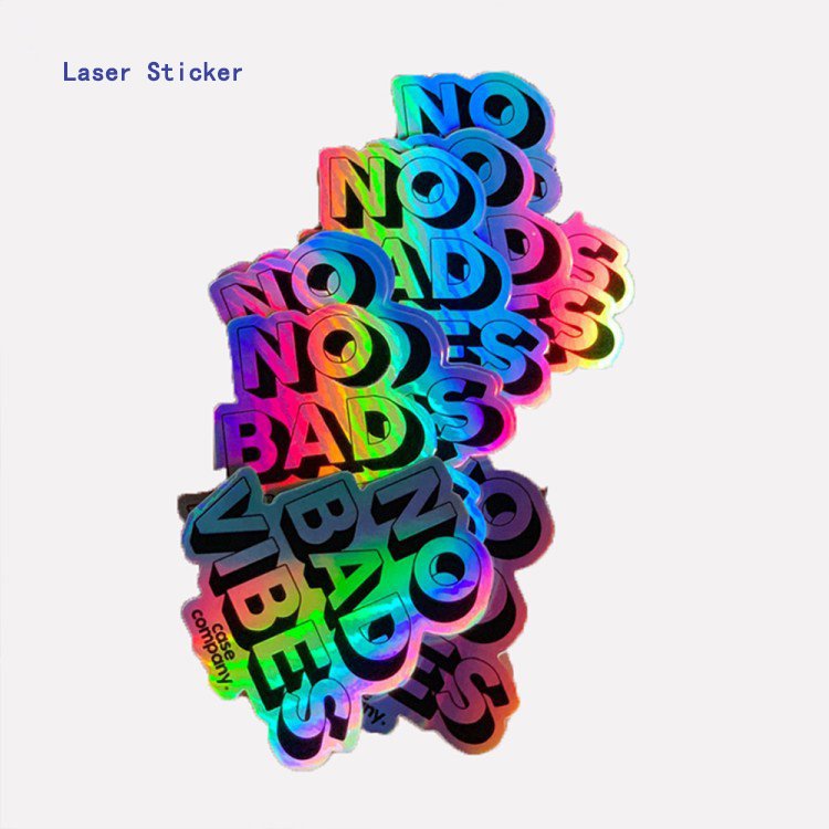 Logo Hologram Holographic Sticker Sheet Cartoon die cut vinyl sticker holographic glitter stickers