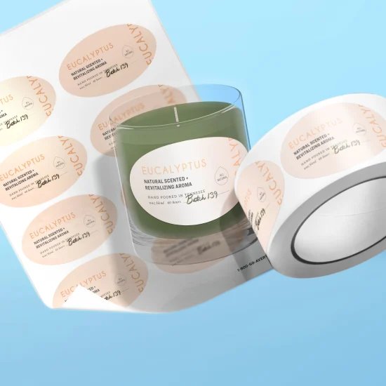 candles scented luxury private label custom printing gold logo embossed paper stickers for candles