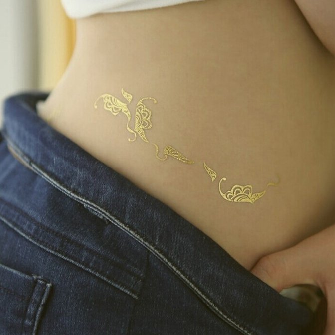 Custom design body tattoos stickers for women Wholesale non-toxic metallic temporary tattoo sticker