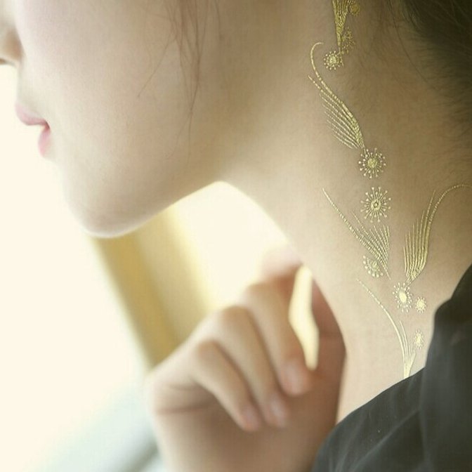 Custom design body tattoos stickers for women Wholesale non-toxic metallic temporary tattoo sticker