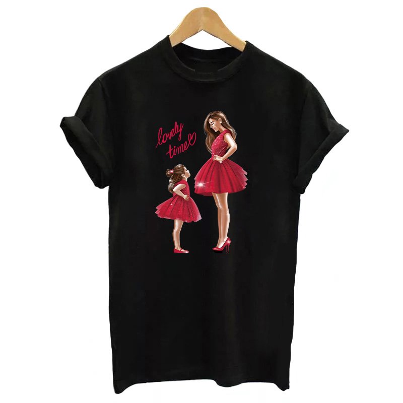 Mom Daughter Heat Transfer Printing Stickers For Clothing Iron On Screen Printed For Wholesale