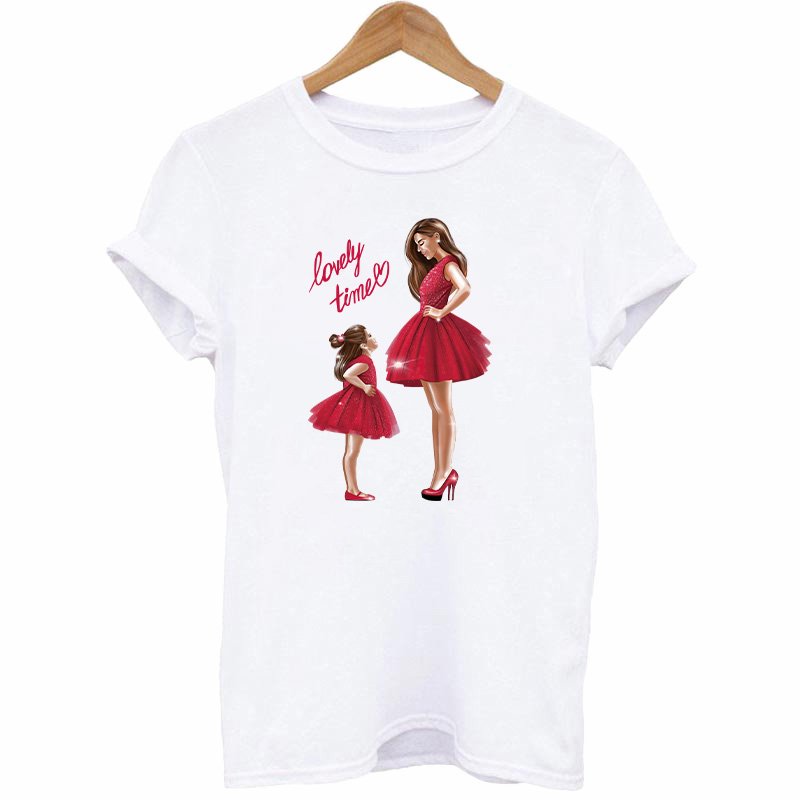 Mom Daughter Heat Transfer Printing Stickers For Clothing Iron On Screen Printed For Wholesale