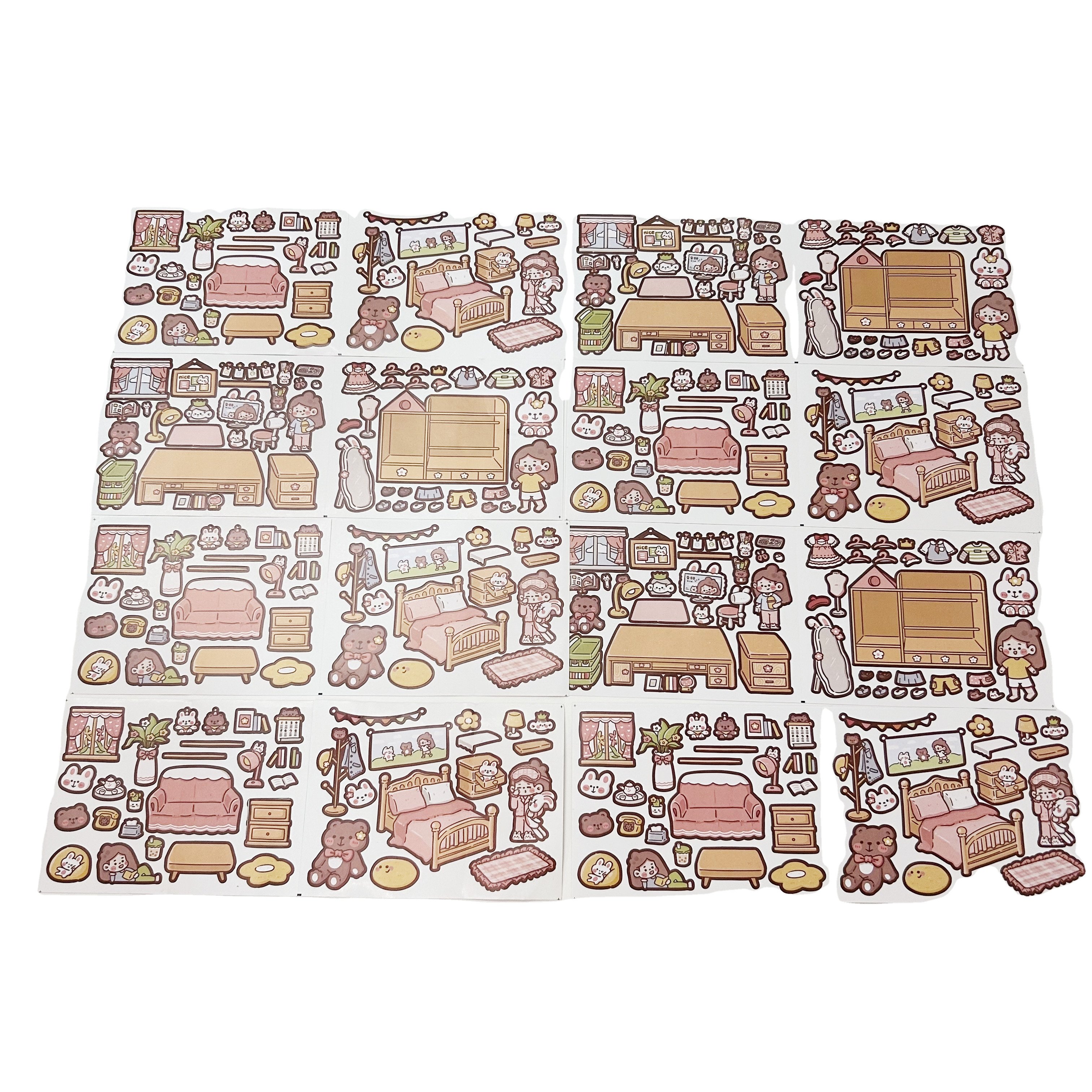 Factory Custom Waterproof Vinyl BOPP PET sheet Die-cut Stickers Self-adhesive Cute Cartoon Label Stickers For Children Girls