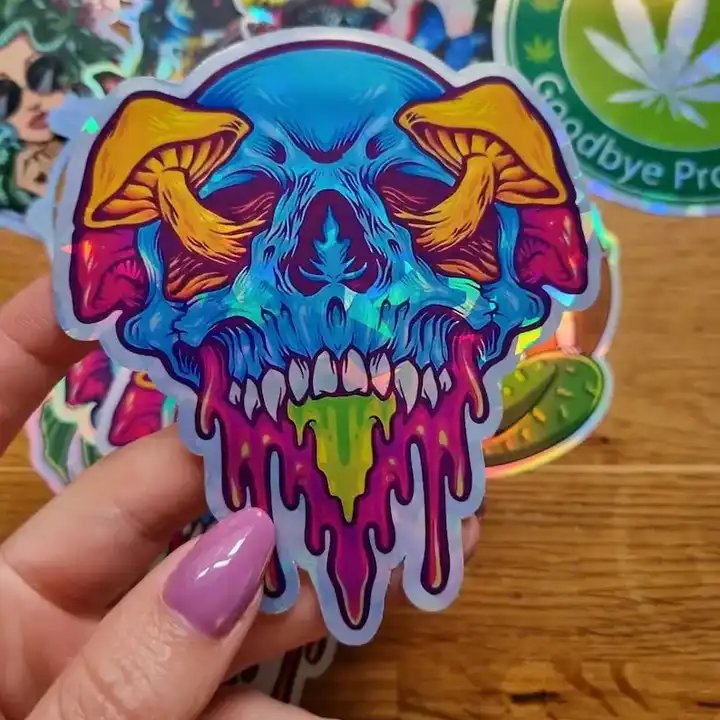 Low MOQ Custom Stickers Print Adhesive Vinyl PVC Logo Die Cut Sticker Waterproof Hologram Cartoon Stickers Custom