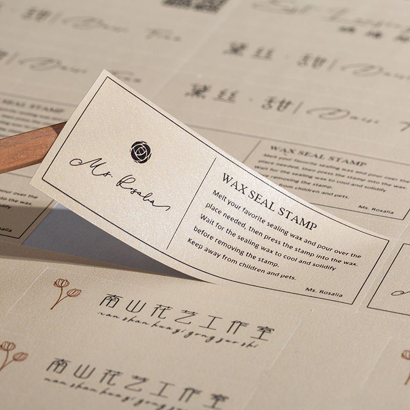 Sticker custom gold bead label personalized logo printing sealed sticker carton packaging