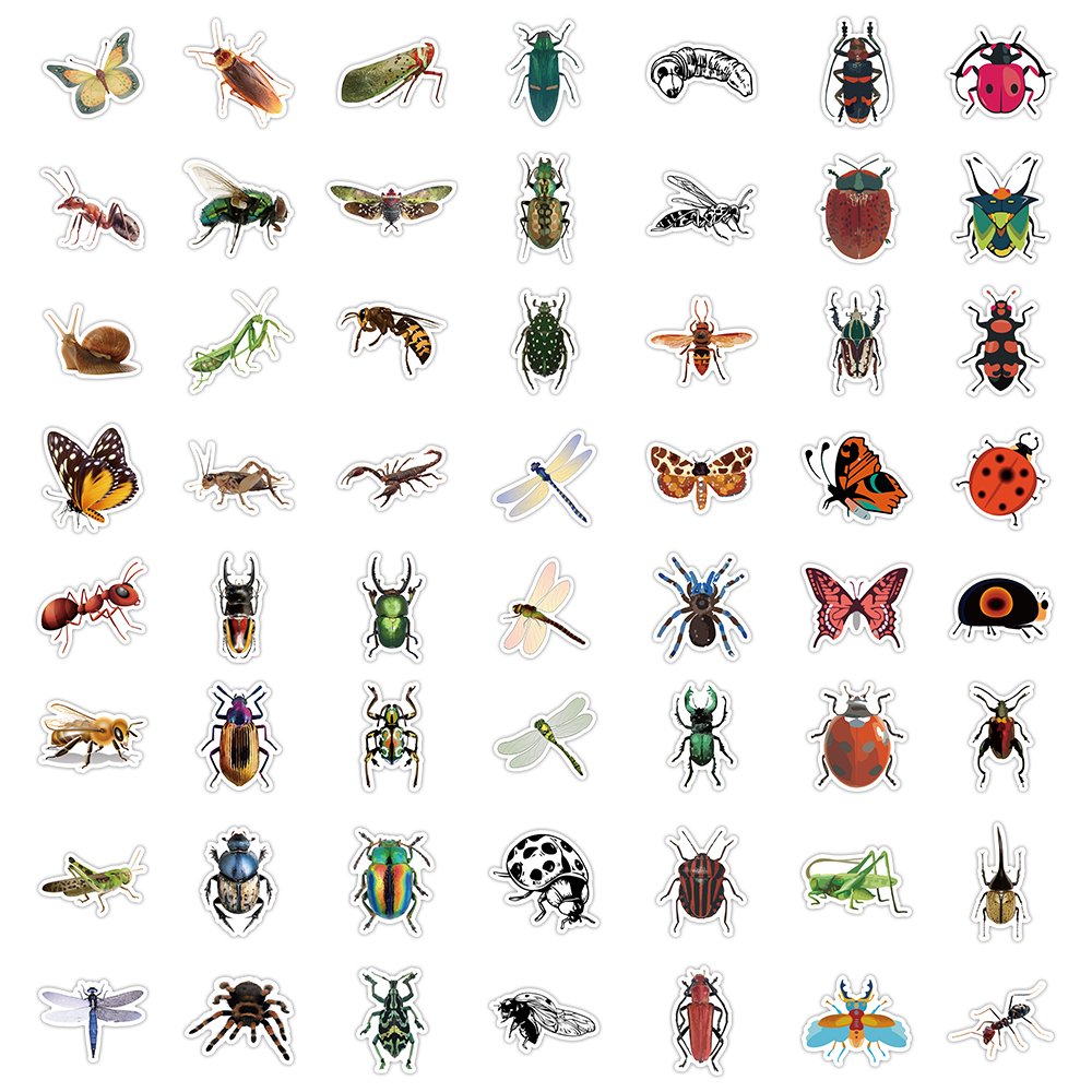 50pcs Original insects selling cartoon animals graffiti stickers for trunk mobile computer waterproof