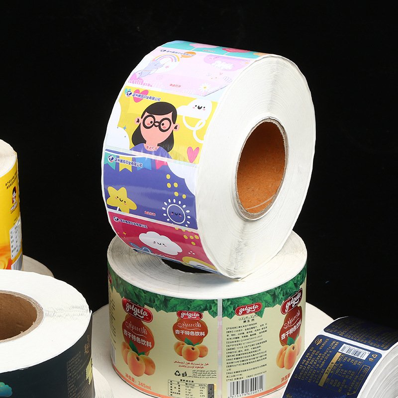 Gift Decoration Stationery Stickers Label Custom Paper Vinyl Adhesive Waterproof Printing Logo Sticker Roll