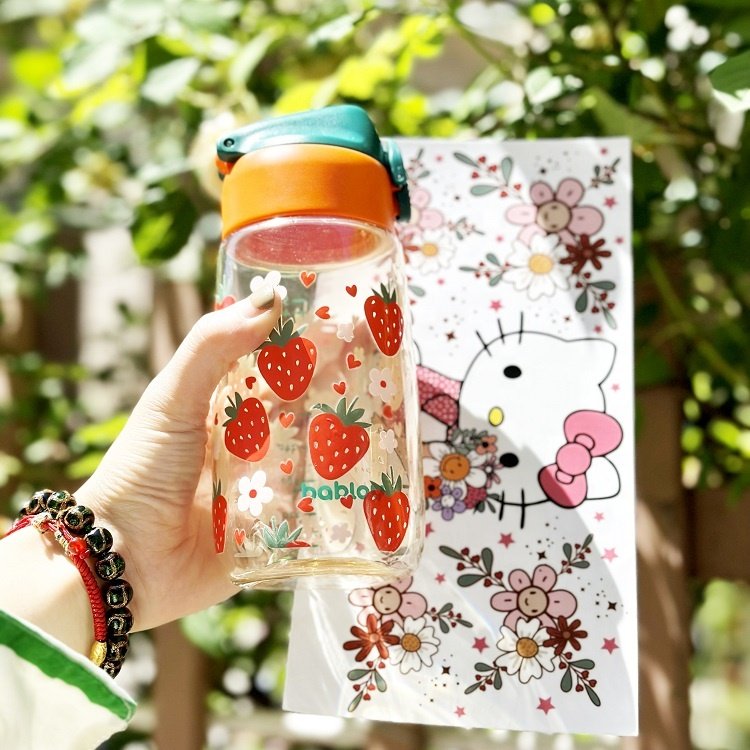 Customized 3D UV Dtf Cup Wrap Transfers Wholesale 16oz 24oz Glass Libbey Transfer Sticker For Cups Tumblers