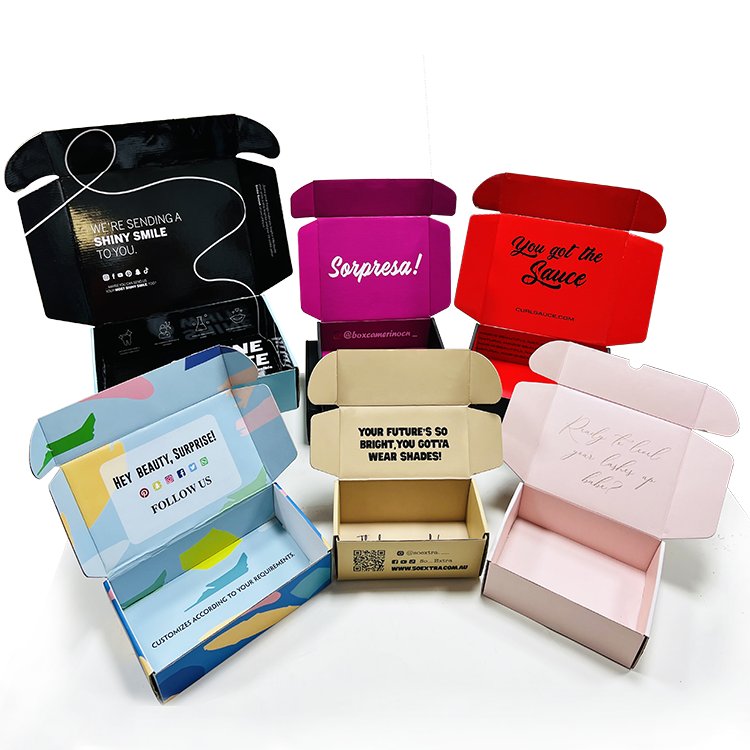 Customized Made Black Small Corrugated Paper Shipping Boxes Custom Folding Shipping Boxes Clothes Packaging Boxes