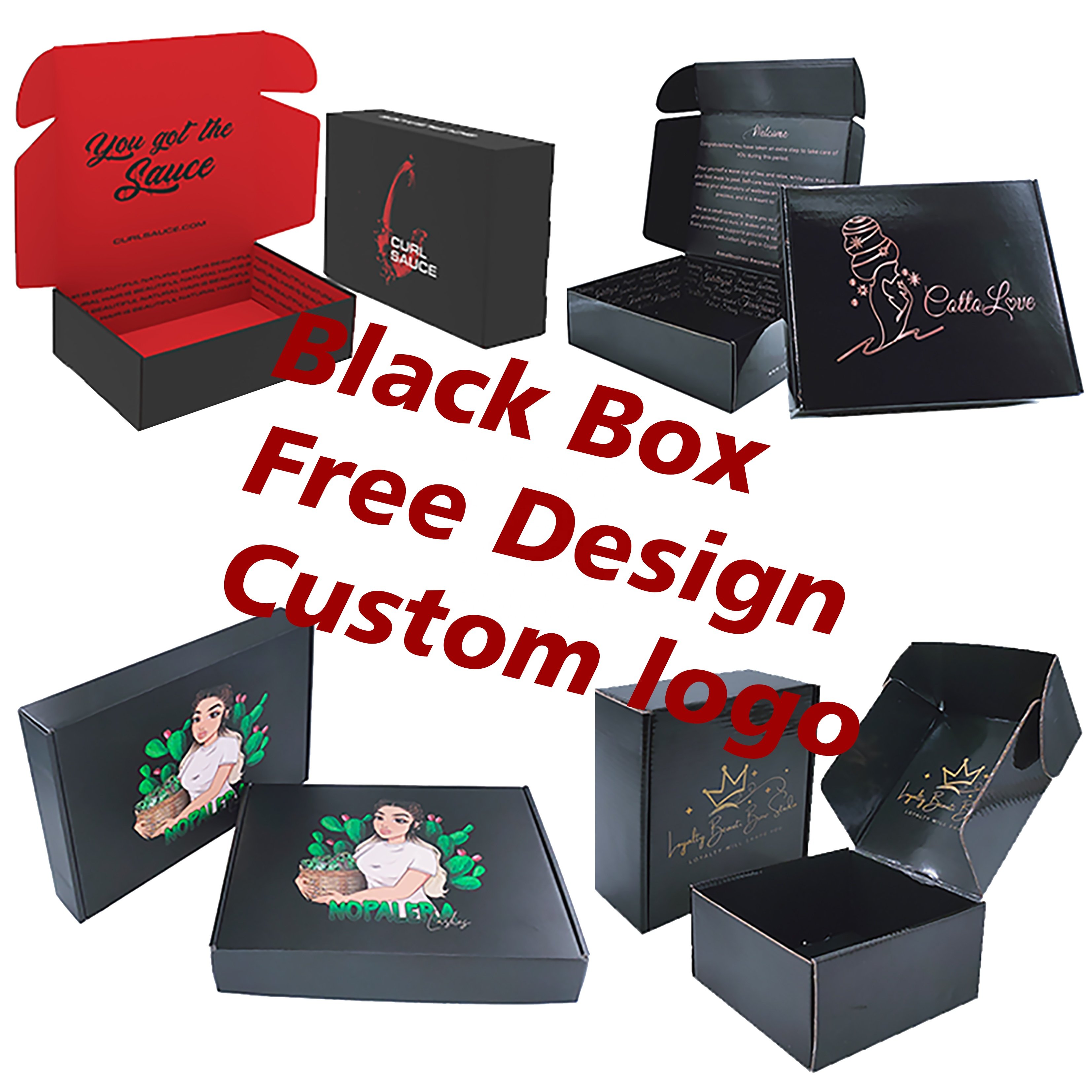 Customized Made Black Small Corrugated Paper Shipping Boxes Custom Folding Shipping Boxes Clothes Packaging Boxes