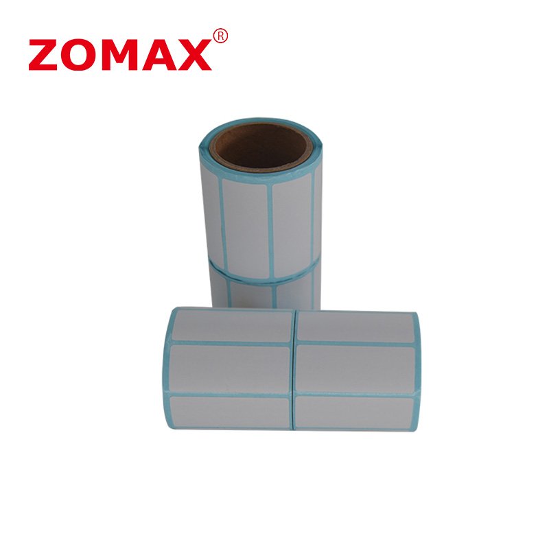 Custom Printing Thermal Barcode Paper Label Sticker Roll 3000 Labels Thermal Paper Roll 80x80 Custom Wholesale Blank White ZOMAX