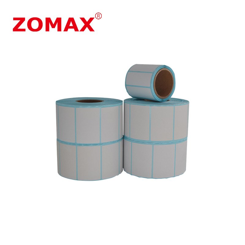 Custom Printing Thermal Barcode Paper Label Sticker Roll 3000 Labels Thermal Paper Roll 80x80 Custom Wholesale Blank White ZOMAX