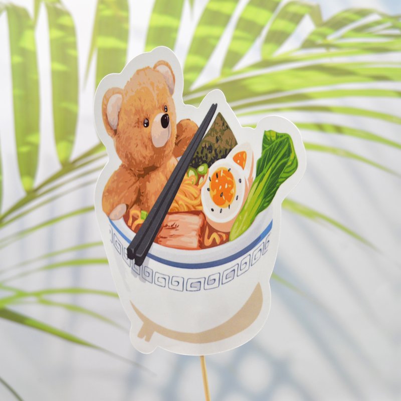Printed Cute Animal Bear Durable Waterproof Color Self-Adhesive Die-Cut Sticker