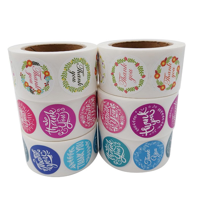 Stickers Manufacturer Custom Printed Waterproof Synthetic Paper Adhesive Vinyl Round Logo Roll Sticker