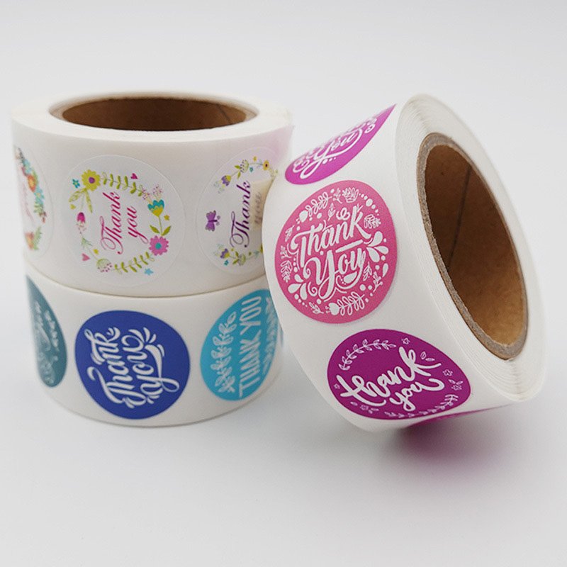Stickers Manufacturer Custom Printed Waterproof Synthetic Paper Adhesive Vinyl Round Logo Roll Sticker
