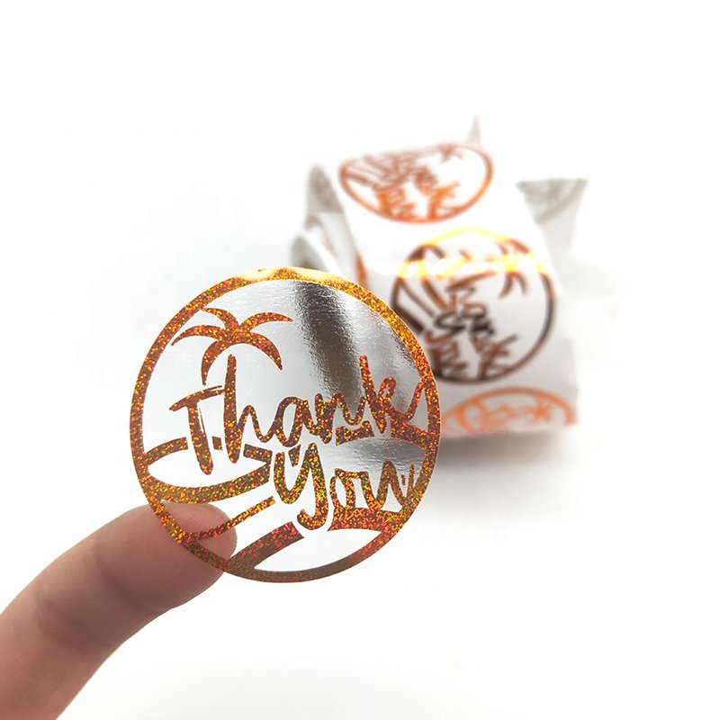 Customized Adhesive Vinyl Transparent Stickers Sheet for Glass Gold Foil Logo Clear Label Water Proof Plastic Stickers Printing
