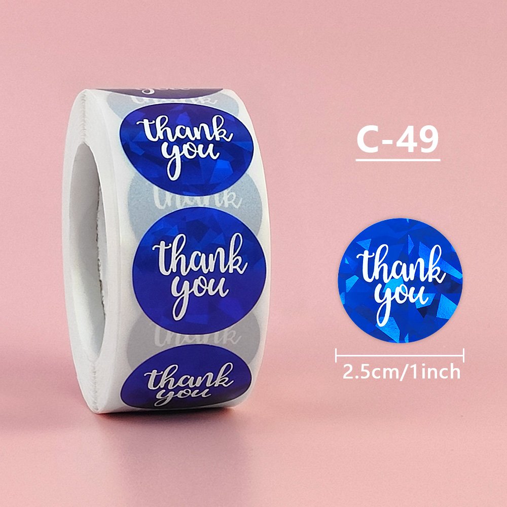 Round Thank you stickers a roll of 500 hot stamping labels gift wedding baking packaging decoration stickers