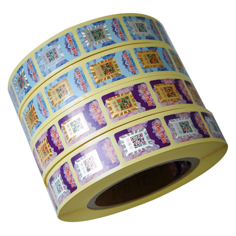Custom Hot Stamping Foil Packaging Security Tags Authenticity Verification Self-adhesive Label Anti-counterfeit QR Code Sticker