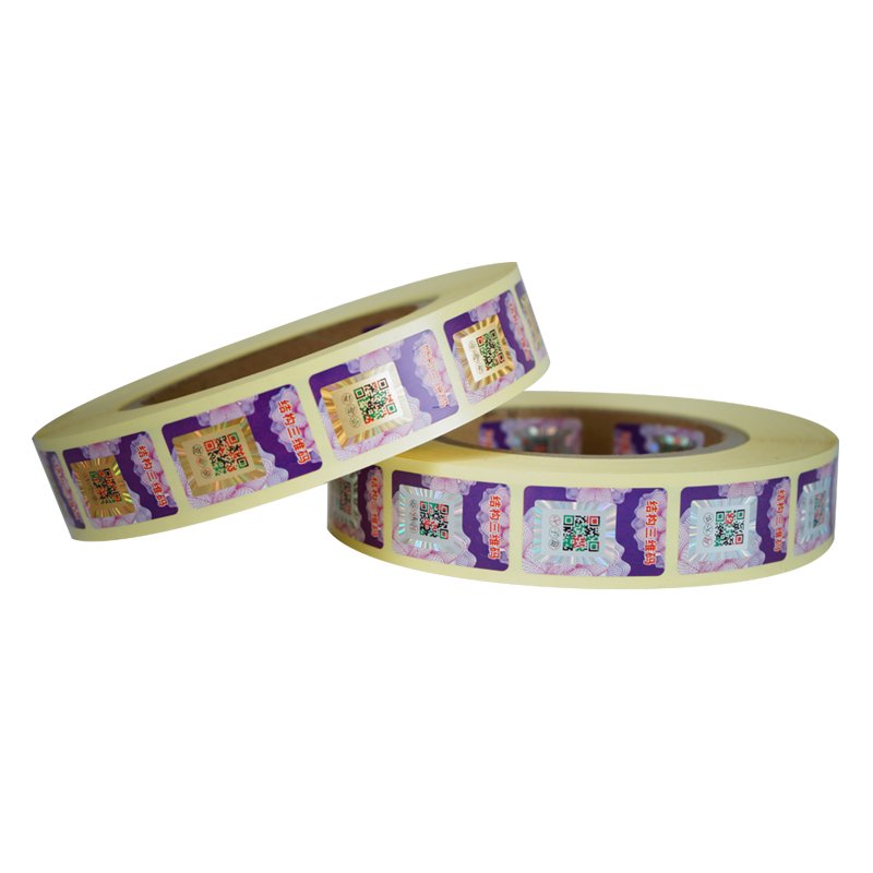Custom Hot Stamping Foil Packaging Security Tags Authenticity Verification Self-adhesive Label Anti-counterfeit QR Code Sticker