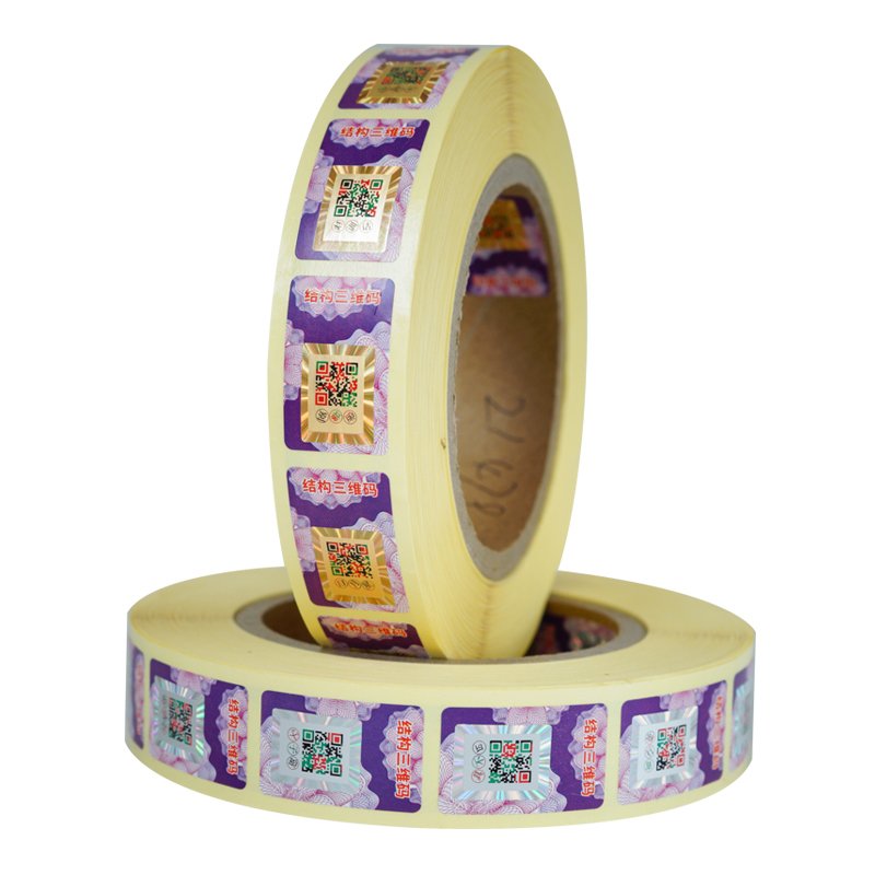 Custom Hot Stamping Foil Packaging Security Tags Authenticity Verification Self-adhesive Label Anti-counterfeit QR Code Sticker