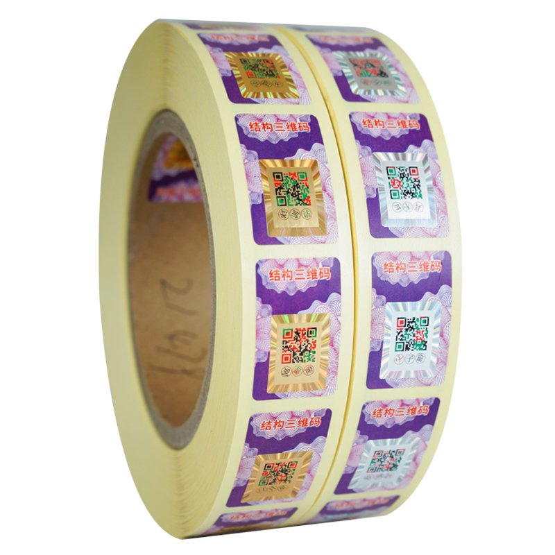 Custom Hot Stamping Foil Packaging Security Tags Authenticity Verification Self-adhesive Label Anti-counterfeit QR Code Sticker