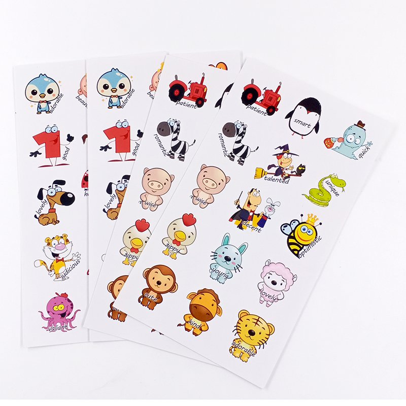 Early Education Cartoon Label Kiss-cut Smile sticker Kids Reward Stickers Colorful Decorative stickers