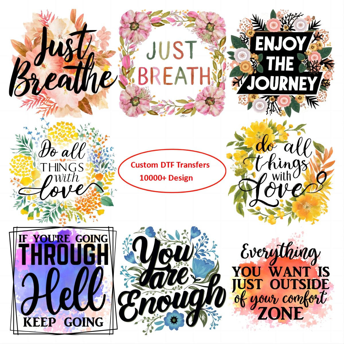 God's inspirational words Scripture screen print transfer dtf printed sticker for clothes dtf printing heat transfer designs