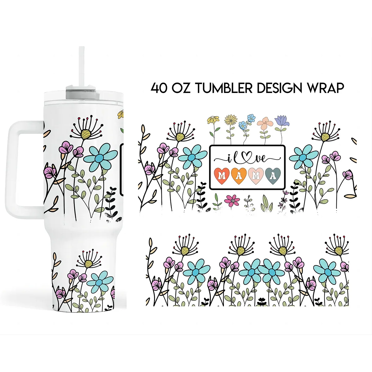 9.5*4.3inch 40oz UV DTF Cup Wrap Transfers Ready To Transfer Film Sheet Label UV DTF Sticker