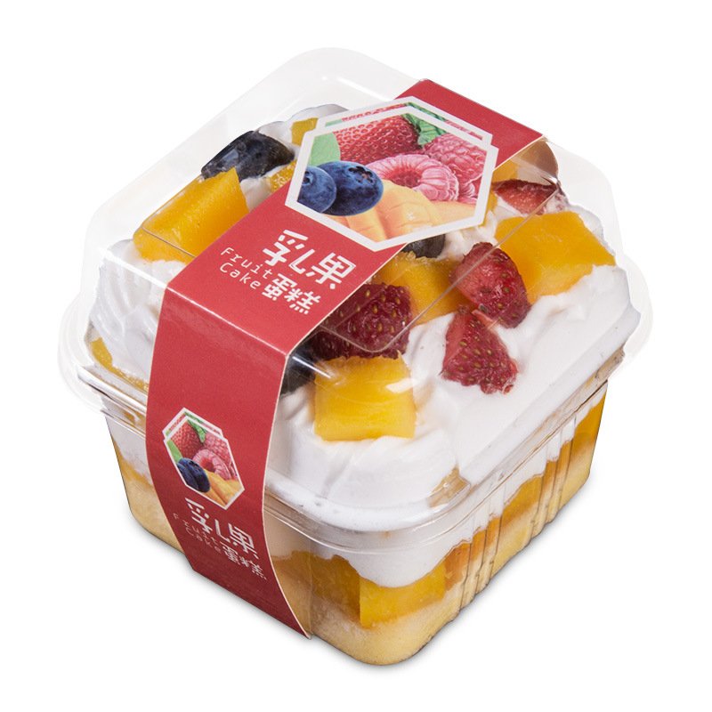 Mousse Cake Box Milk Fruit Box Pudding Jelly Yogurt Parfait Cups Square Dessert Cups with Lids and Sticker Clear Plastic Food PE