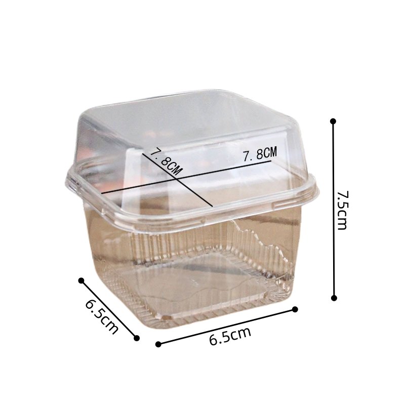 Mousse Cake Box Milk Fruit Box Pudding Jelly Yogurt Parfait Cups Square Dessert Cups with Lids and Sticker Clear Plastic Food PE