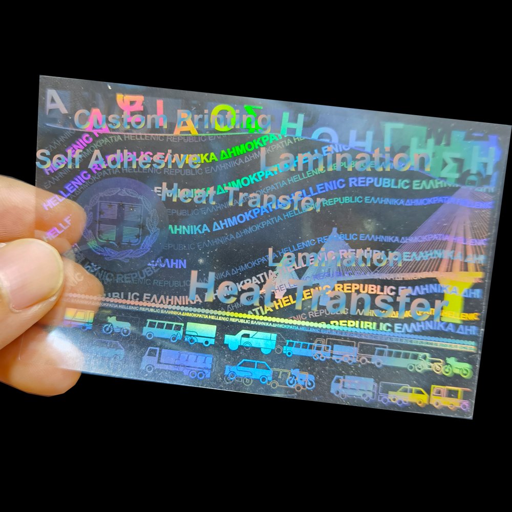 Custom A4 Heat Sensitive Color Changing Sticker Transparent Holographic Foil Lamination Film Thermal Transfer Hologram Maker