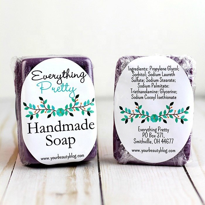 custom face body bath soap private label natural organic handmade whitening soap 2'' circle waterproof stickers for packaging