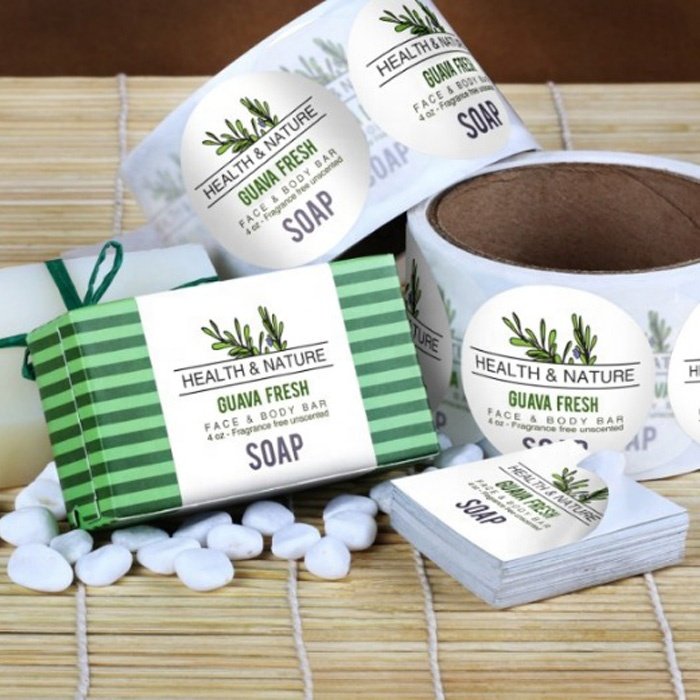 custom face body bath soap private label natural organic handmade whitening soap 2'' circle waterproof stickers for packaging
