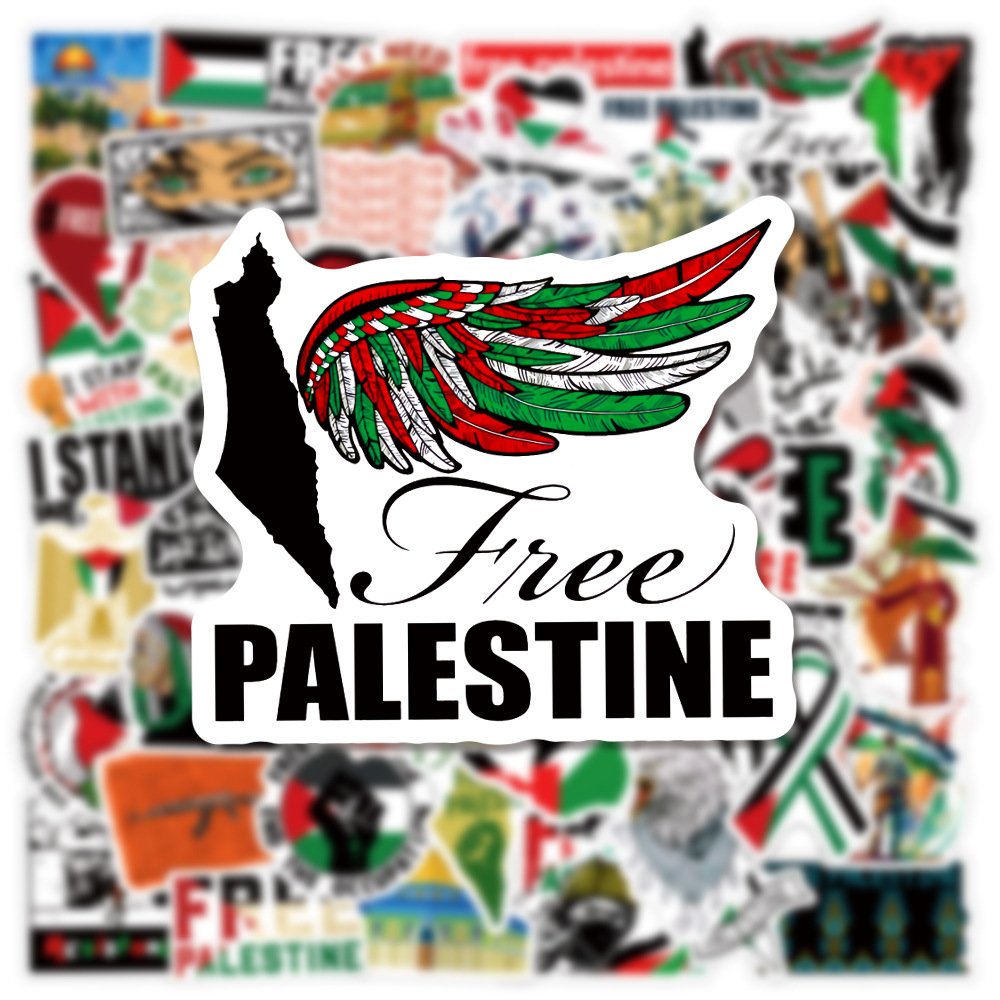 50 pieces Free Palestine flag Sticker Notebook Skateboard Personalized Cup Waterproof Decoration Graffiti Sticker