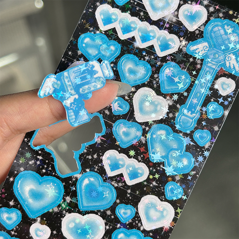 Custom Design No moq self Adhesive foil sticker sheet vinyl Waterproof Korean Gooka sticker Kiss Cut sticker sheet