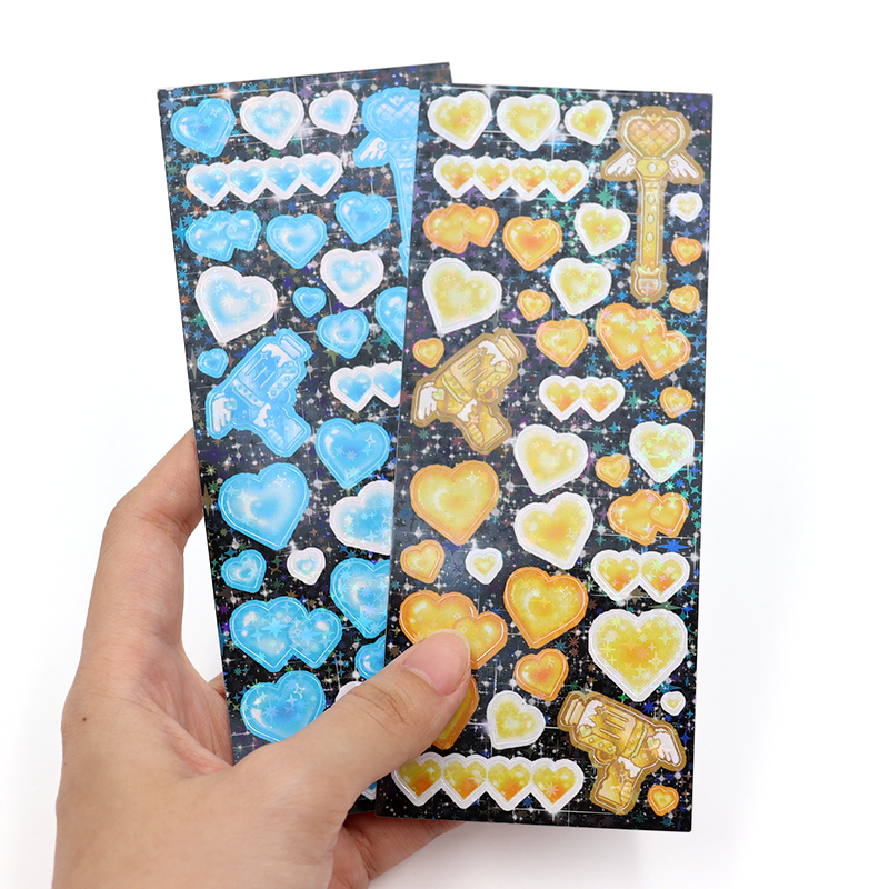 Custom Design No moq self Adhesive foil sticker sheet vinyl Waterproof Korean Gooka sticker Kiss Cut sticker sheet
