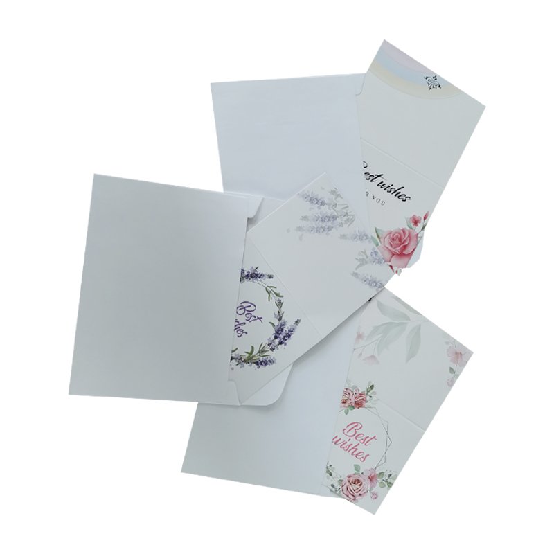 Custom 4X6 Mini Luxury Visite Scratch Post For Business Printing With Envelope And Stickers Blue Insert Note Thank You Card