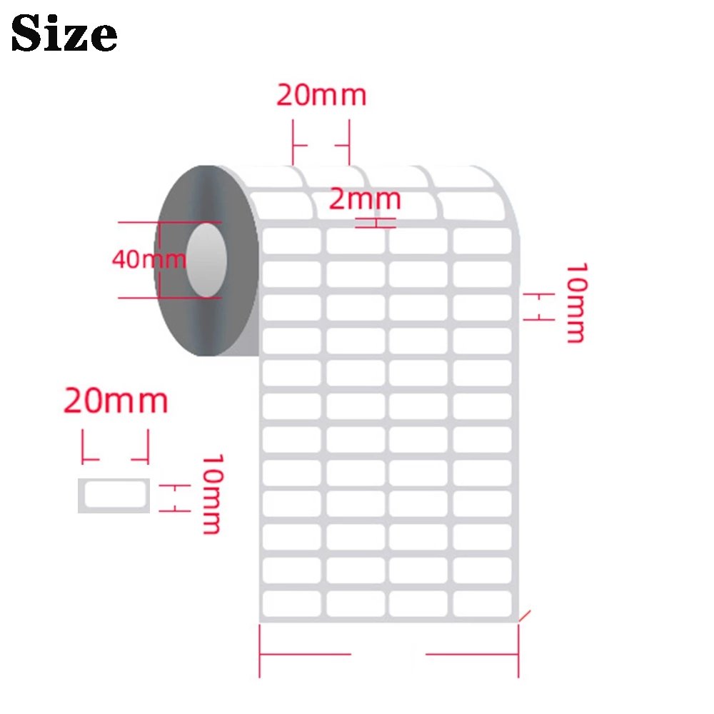 High Quality 10000pcs/roll Printing White Custom Small Paper Labels or Stickers With Barcodes