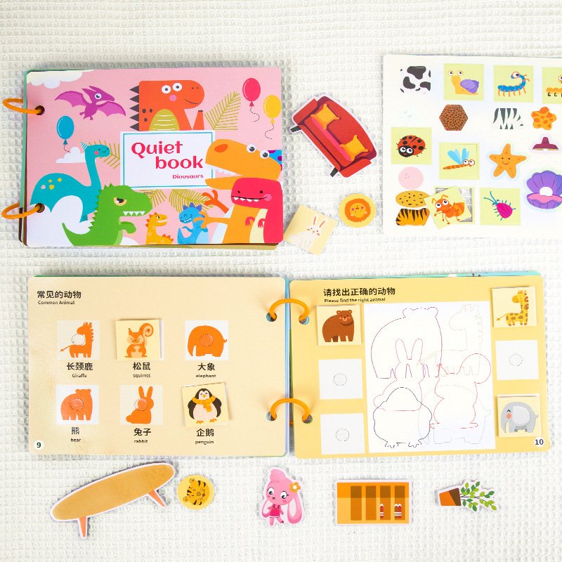 Children Early Education Learning Animal Activity Reusable Kids Sticker Book