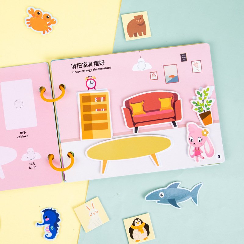 Children Early Education Learning Animal Activity Reusable Kids Sticker Book
