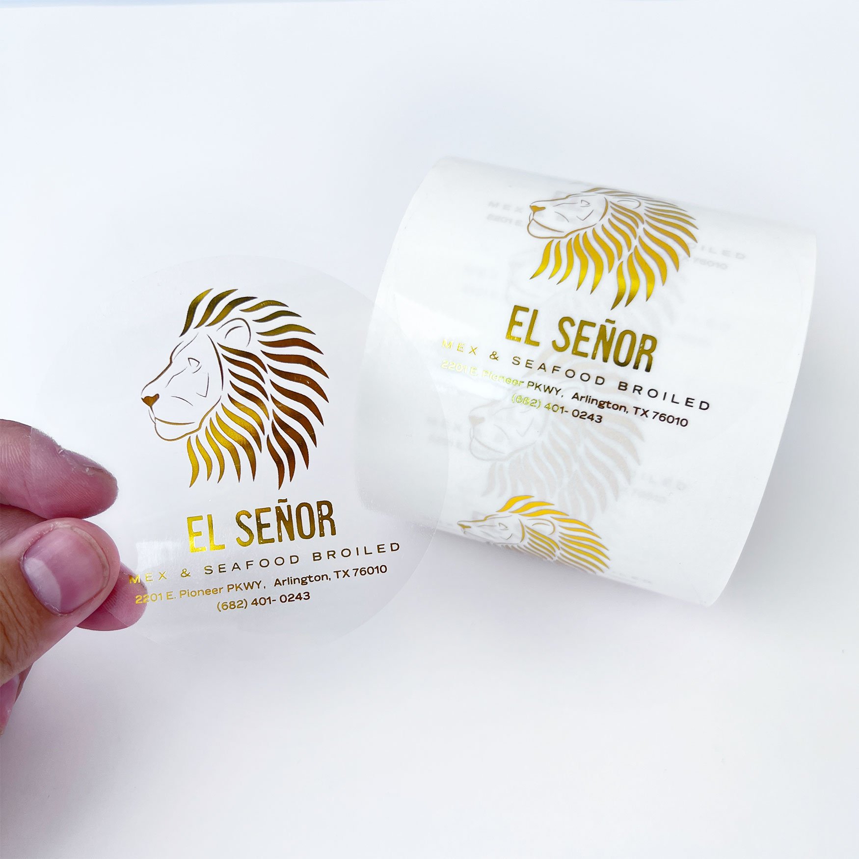 Printing Eco Friendly Vinyl Round Rose Gold Foil Labels Thank you Stickers Roll Logo Stickers Custom Packaging Labels