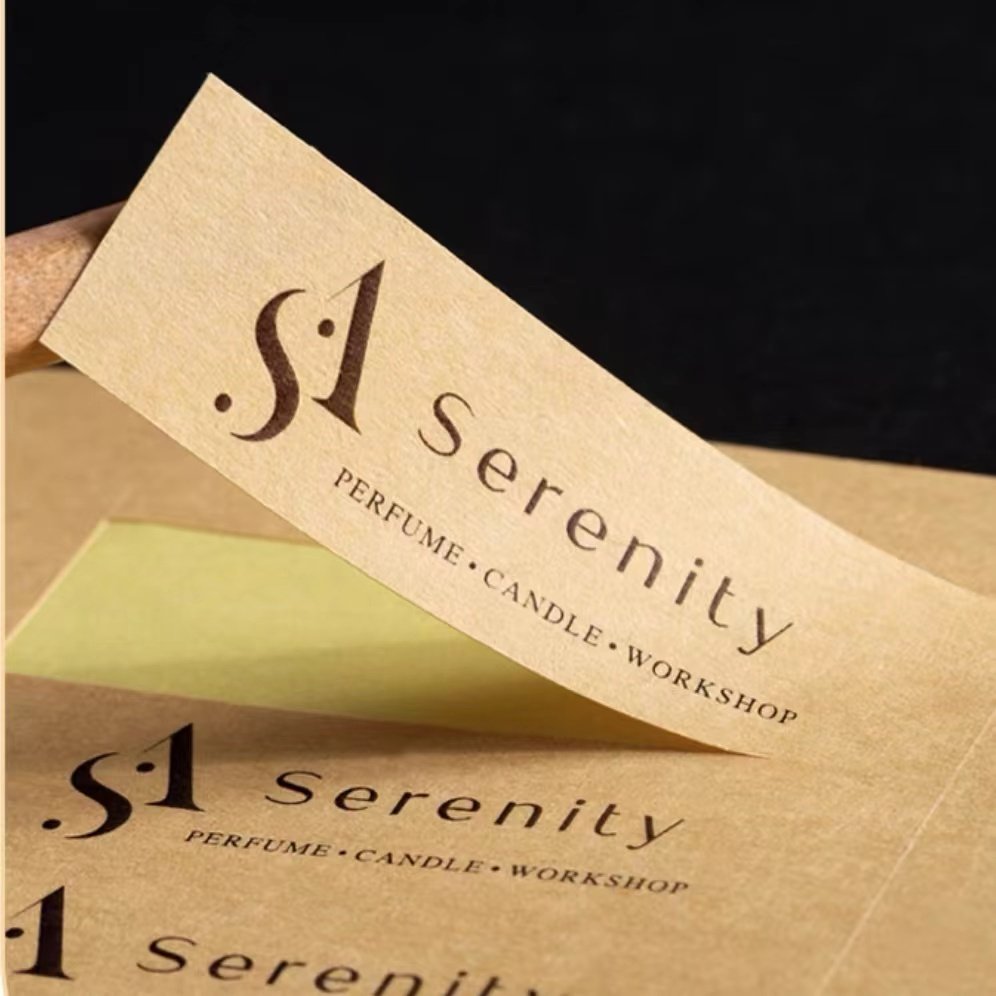 Custom Kraft Paper Sticker Aromatherapy Candle Jar Packaging Label Essential Oil Decorative Sticker Perfume Bottle Logo Sticker