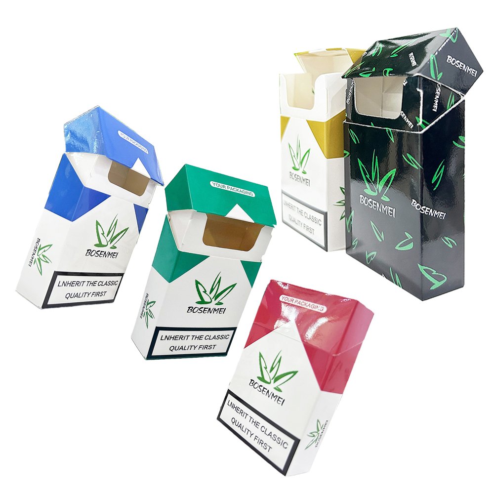 Wholesale 10 20 Pack Empty Square Cardboard Paper Custom Printing Cigarette Boxes Paper Bag Cigar packaging